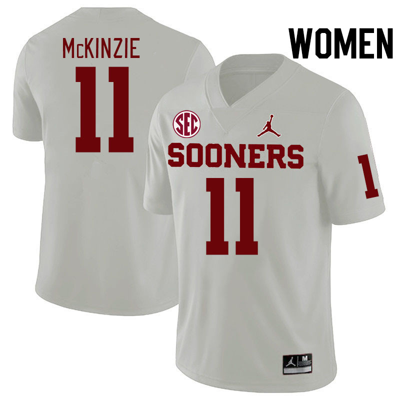 Women #11 Kobie McKinzie Oklahoma Sooners 2024 SEC Conference College Football Jerseys-White